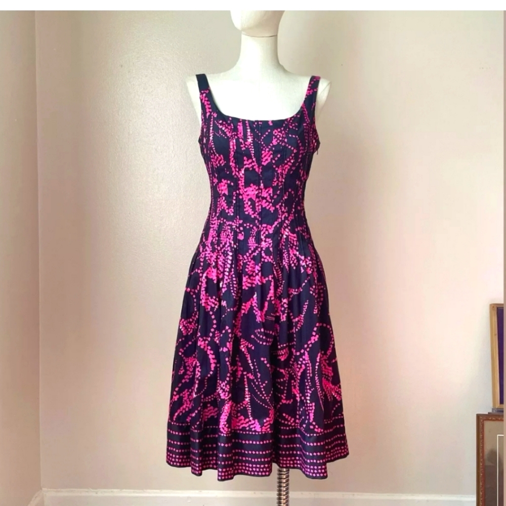 Black and pink a-line dress